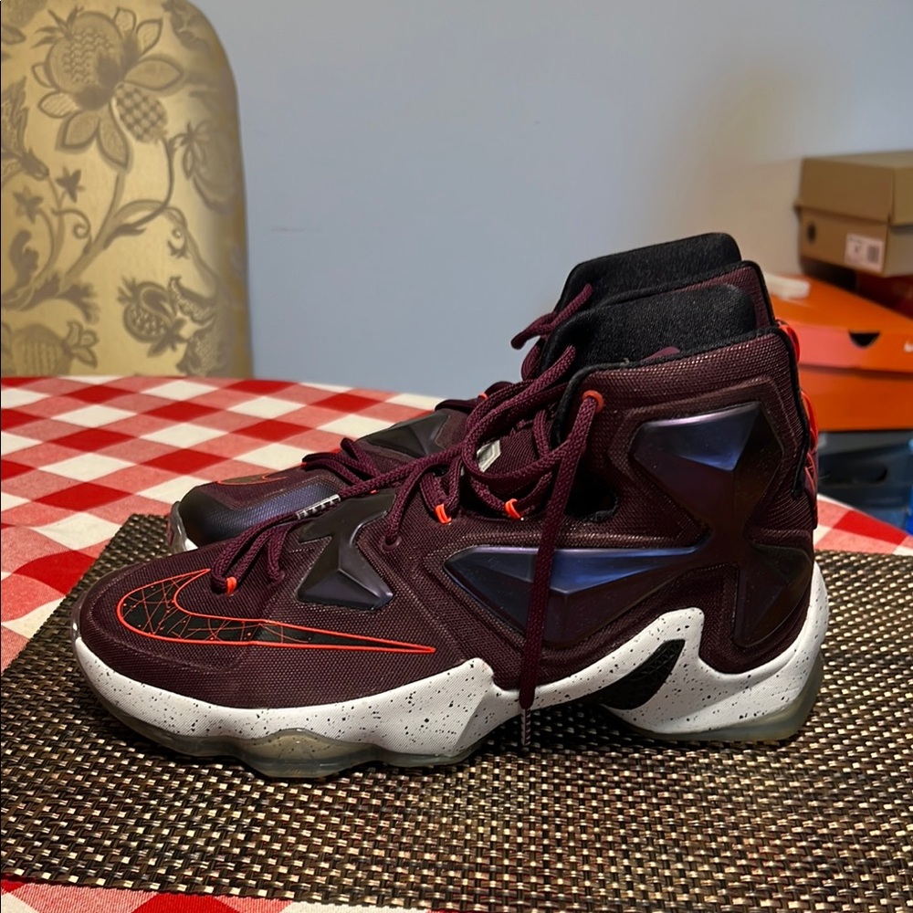 Nike LeBron Basketball Shoes in Burgundy and Black